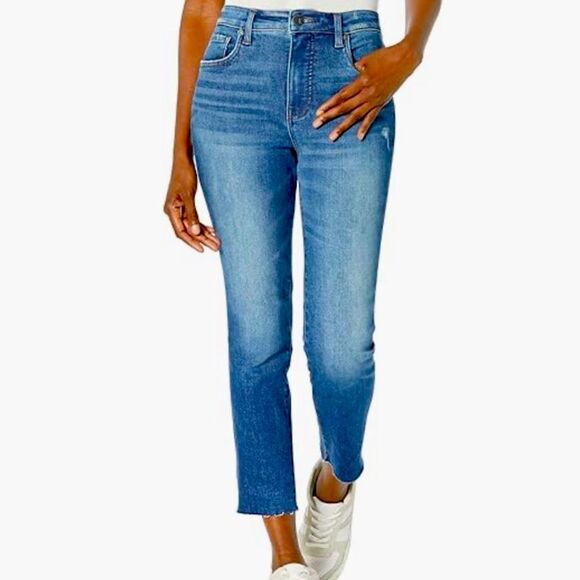 KUT from the Kloth Reese High-Rise Ankle Straight Leg Raw Hem Size 2 - Picture 1 of 16